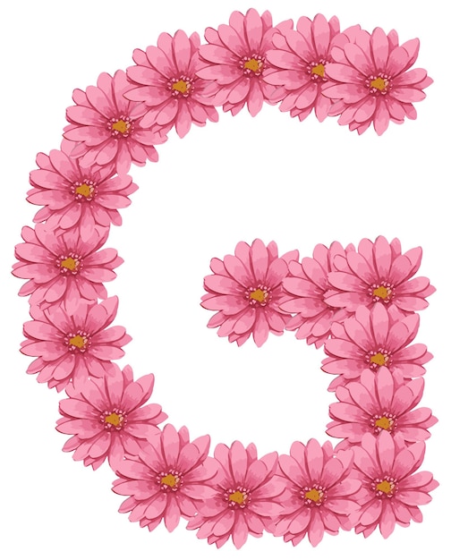 Alphabet Floral Font G Alphabet Vector flower font