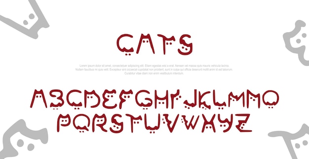 Alphabet Font Typography Cat