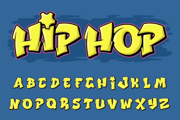 Alphabet Graffiti HipHop text vector Letters