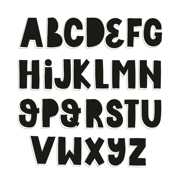 Alphabet Hand drawing font