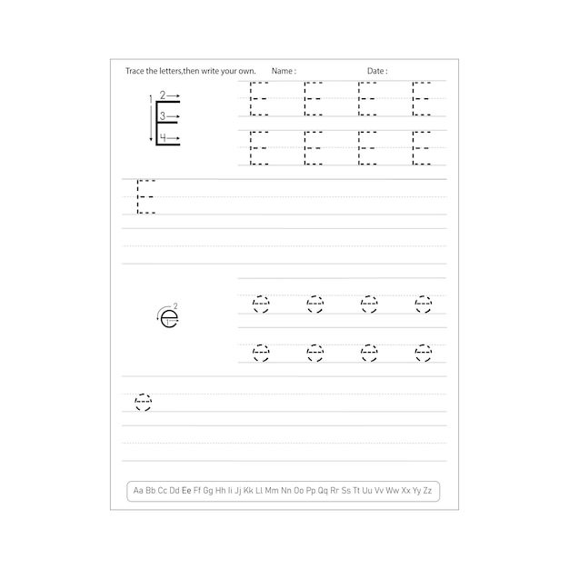 Alphabet Handwriting Practice Worksheets For Kindergarten