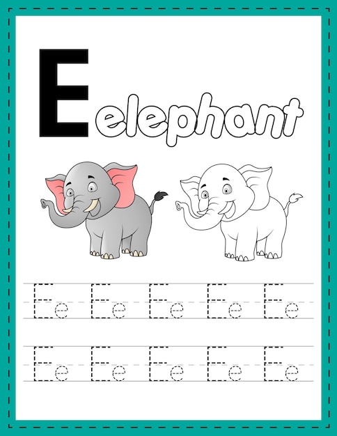 Alphabet handwriting word tracing and coloring worksheets