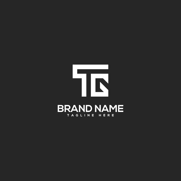 Alphabet initial letter TG GT logo design template vector