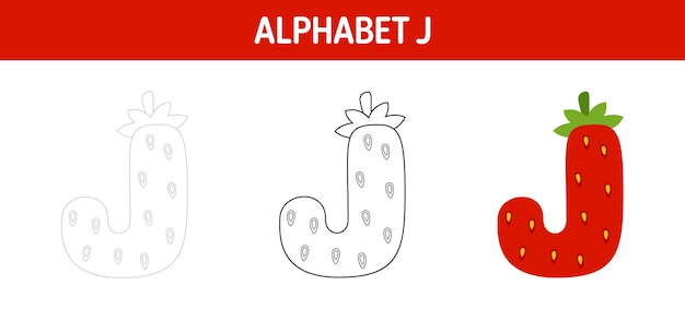 Alphabet J tracing and coloring worksheet for kids