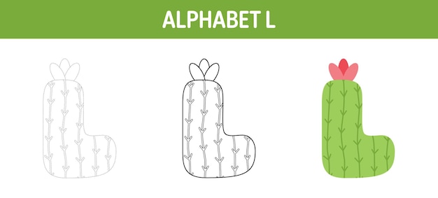 Alphabet L tracing and coloring worksheet for kids