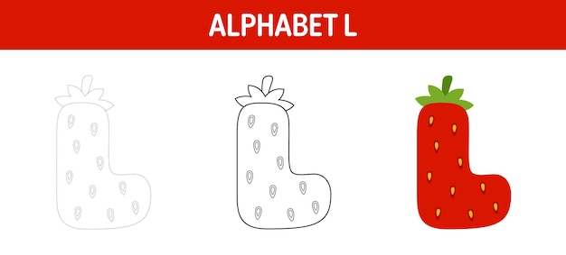 Alphabet L tracing and coloring worksheet for kids