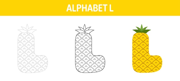 Alphabet L tracing and coloring worksheet for kids