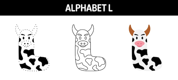 Alphabet L tracing and coloring worksheet for kids