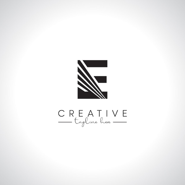 Alphabet Letter E Modern Artistic Zebra Lines Logo Design Initial Vector Template