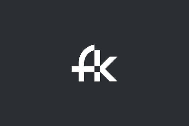 Vector alphabet letter fk kf icon logo vector'