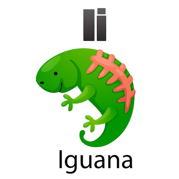 Alphabet letter I-Iguana