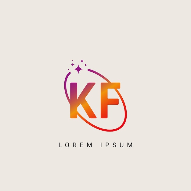 Alphabet letter KF FK unique logo vector template illustration