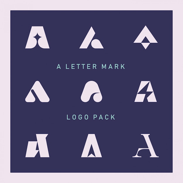 Vector alphabet a letter mark logo pack