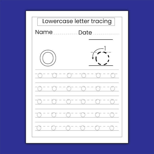 Vector alphabet letter tracing worksheet for kids