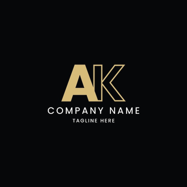 alphabet letters icon logo ak monogram