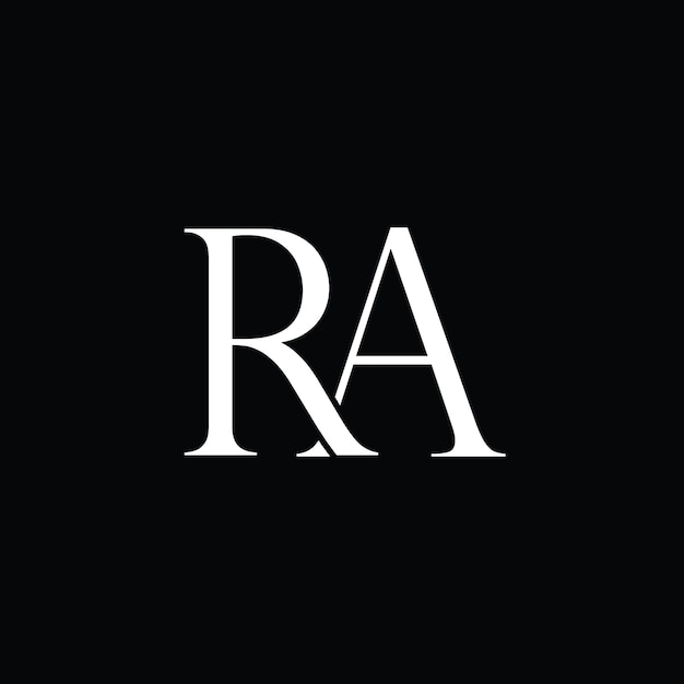 Vector alphabet letters logo ra monogram