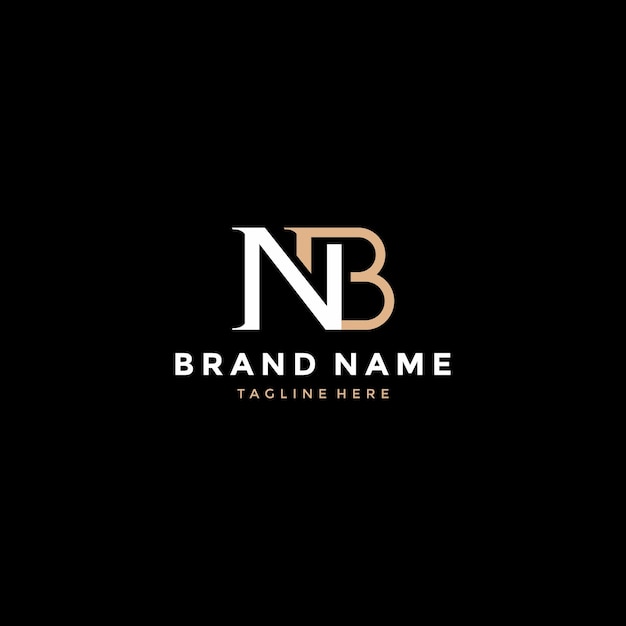 Vector alphabet letters monogram logo nb or bn