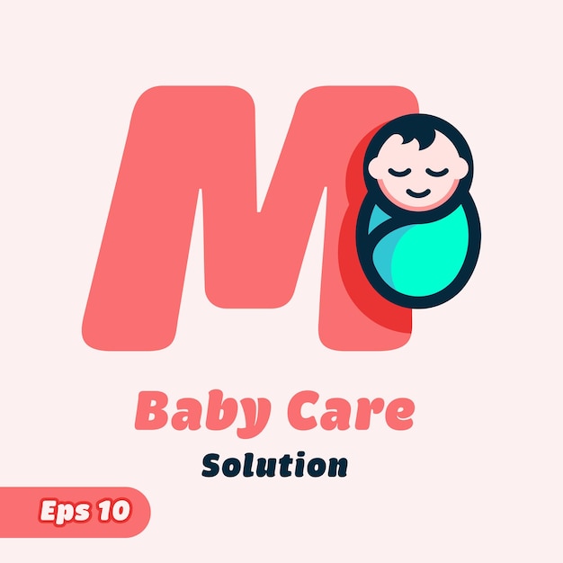 Alphabet M Baby Care Logo