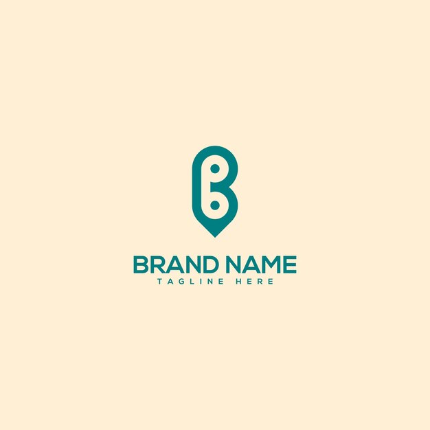 Alphabet minimal letter B and location logo design template vector