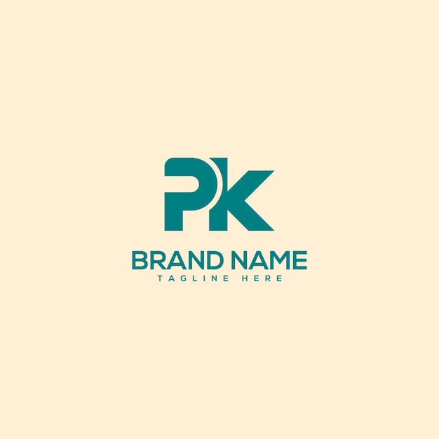 Alphabet minimal letter PK KP logo design template vector