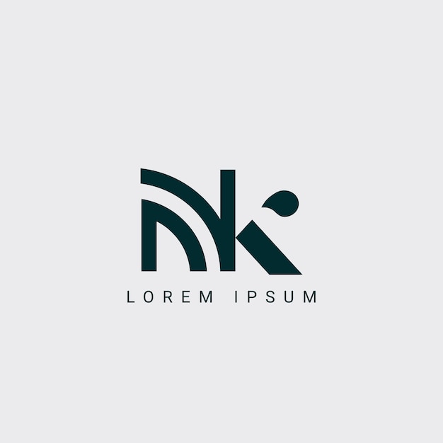 Alphabet NK and KN illustration monogram vector logo template