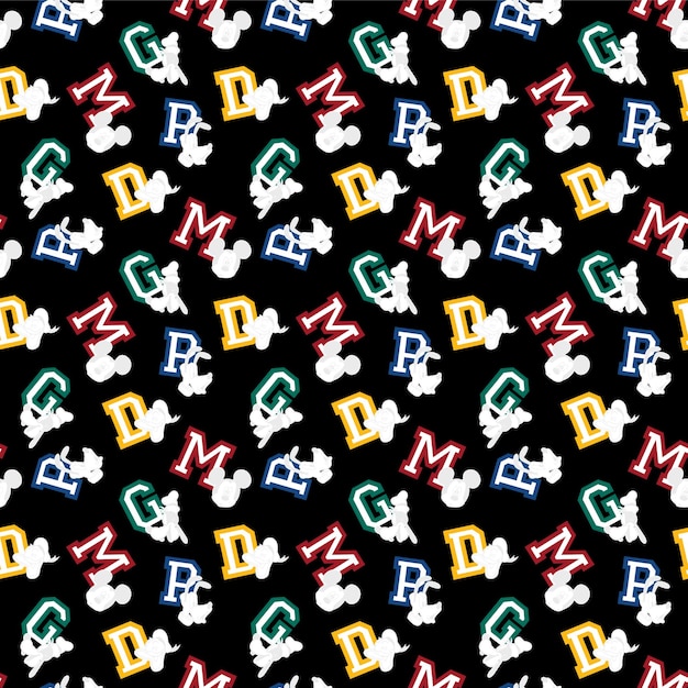 alphabet pattern design for textile print