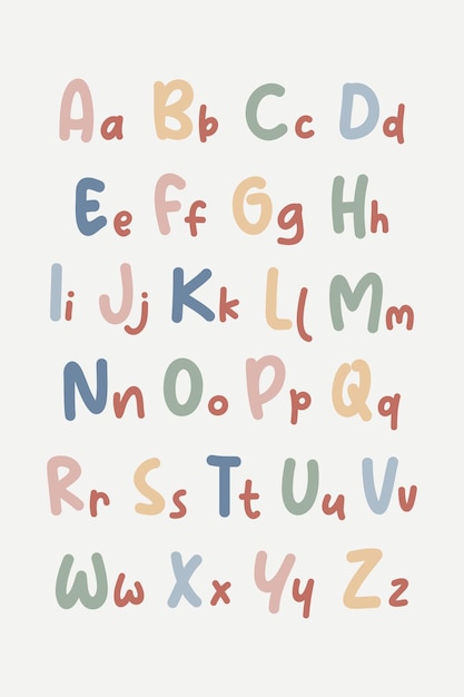 Alphabet Poster Printable Educational Wall Art Homeschool Decoration