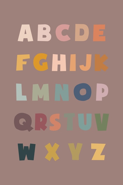 Alphabet Poster Printable Educational Wall Art Homeschool Decoration