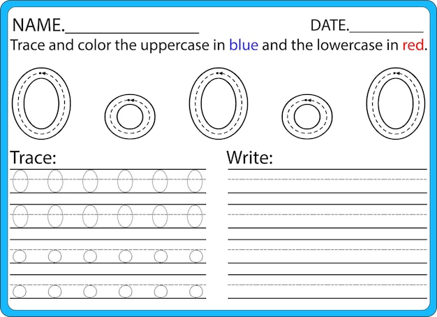 Vector alphabet practice for kigs a to z