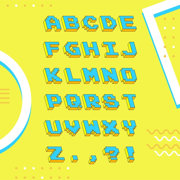 Alphabet Retro style