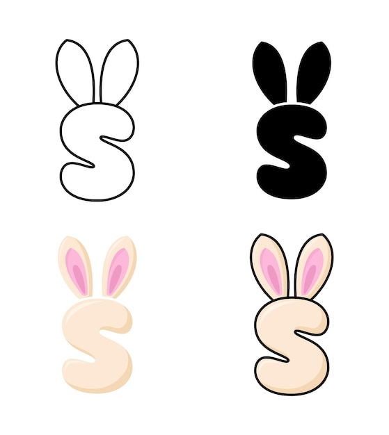 Alphabet S in flat style isolated