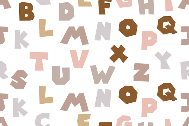 Alphabet Seamless Pattern Background Vector