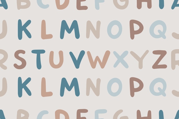 Alphabet Seamless Pattern Background Vector