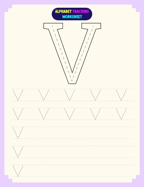 Alphabet Tracing Worksheet With Letter V