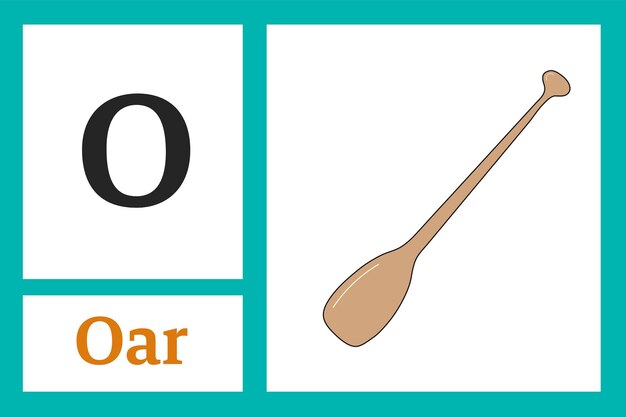 Vector alphabet with letter o for oar