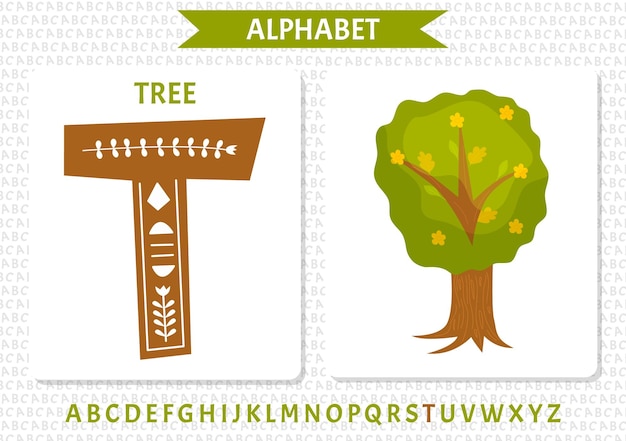 Alphabet with a tree and a name on it