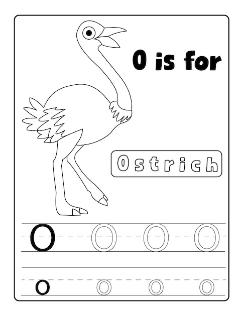 Alphabetical birds coloring and letter tracing pages with name