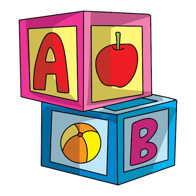 Alphabets cube for kids vector