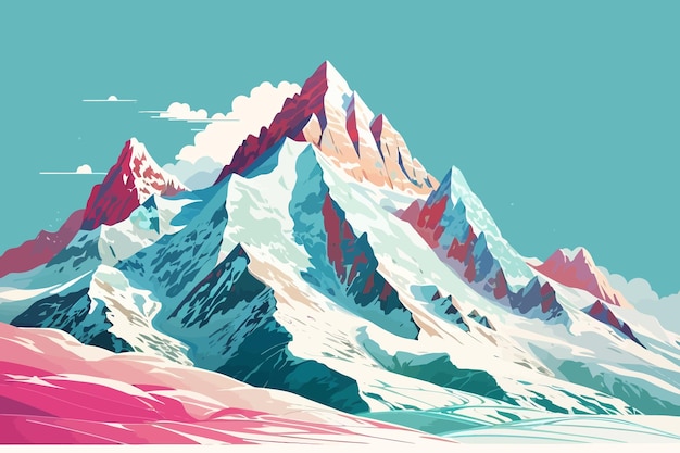 an alpine mountain peak illustration