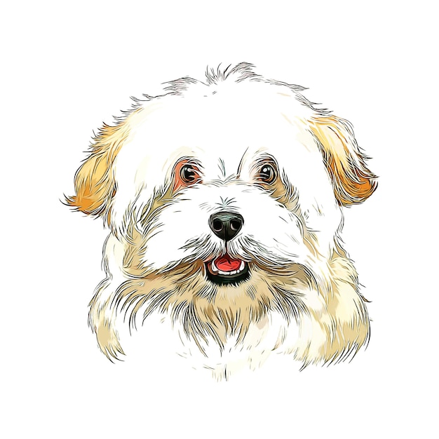 Alpine Spaniel Dog Watercolor Sketch Hand Drawn Illustration