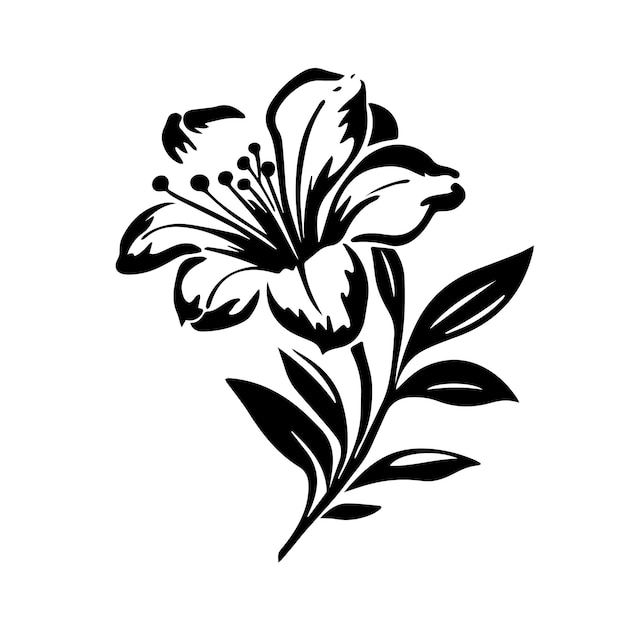 alstroemeria Black And White Vector Template Set for Cutting and Printing