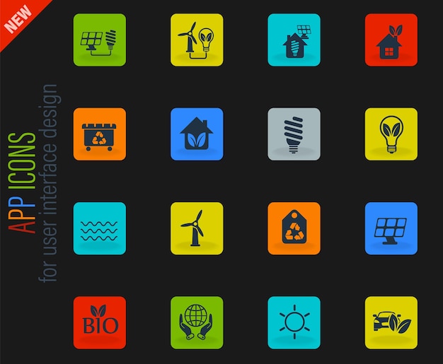 Alternative energy icon set