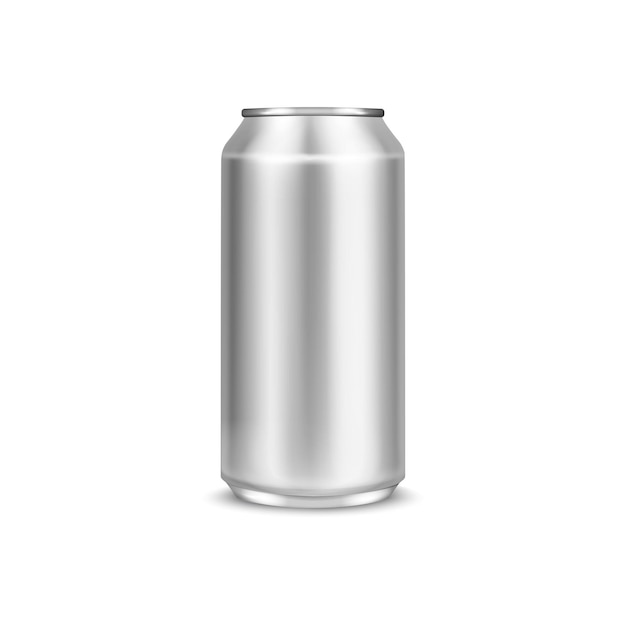 Vector aluminium beer can or soda can mockup metallic can isolated easy change color