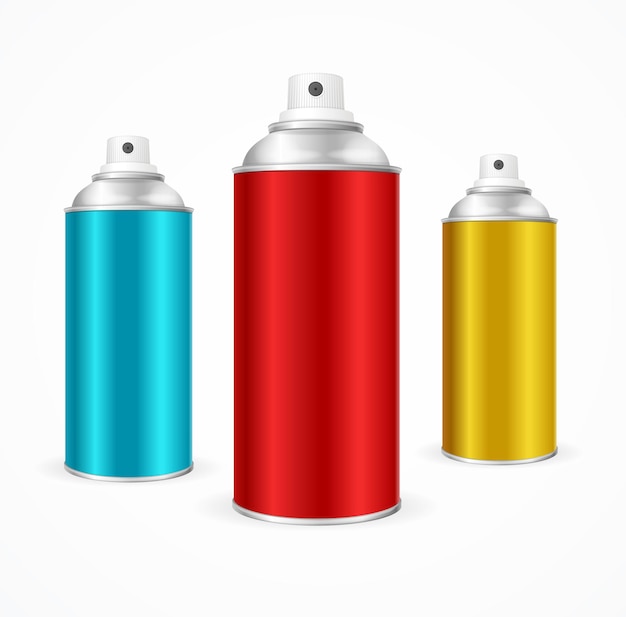 Aluminium Spray Can Template Blank.  Packaging collection. Vector illustration