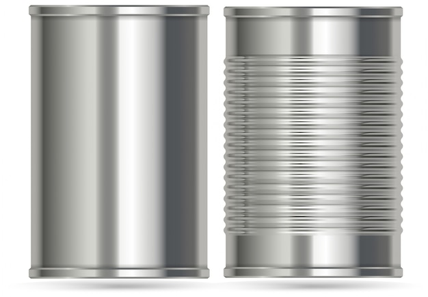 Aluminum cans in two different designs