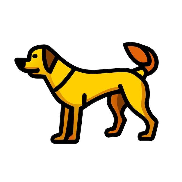 Alusky dog yellow icon vector illustration