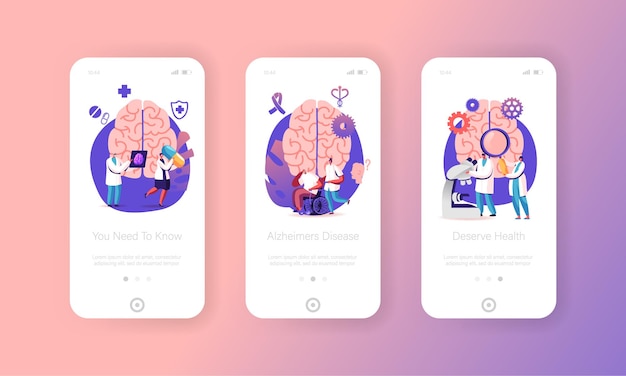 Alzheimer Disease Mobile App Page Onboard Screen Templates