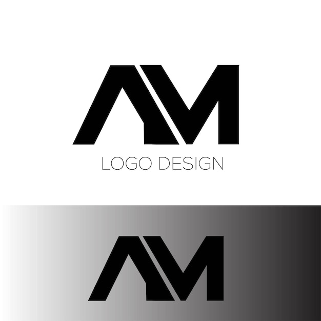 AM initial letter logo design