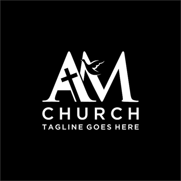 AM letter Christian or church logo design