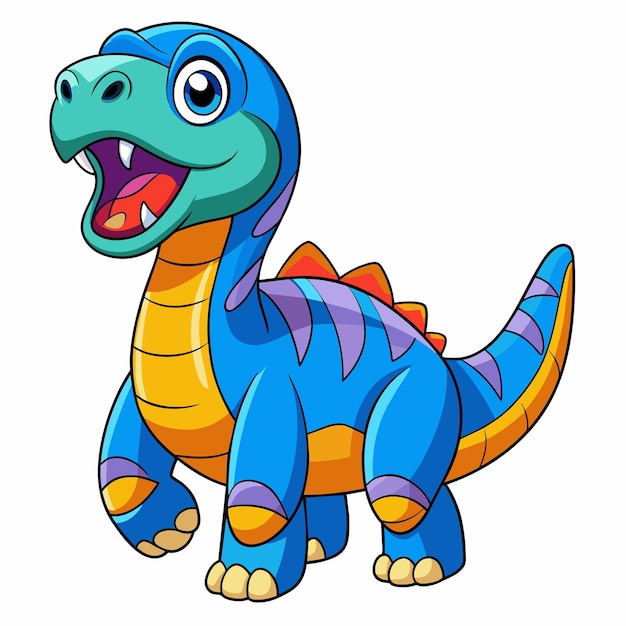 Amargasaurus dinosaur speaks vector kawaii